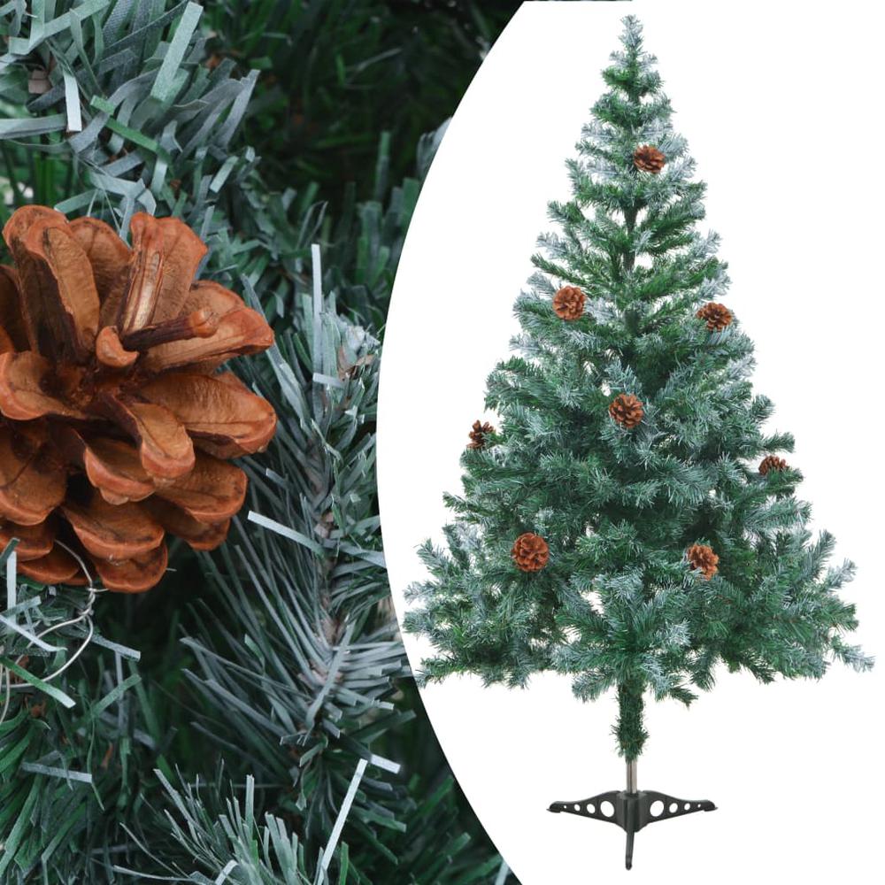 vidaXL Frosted Christmas Tree with Pinecones 59.1", 60177. Picture 3