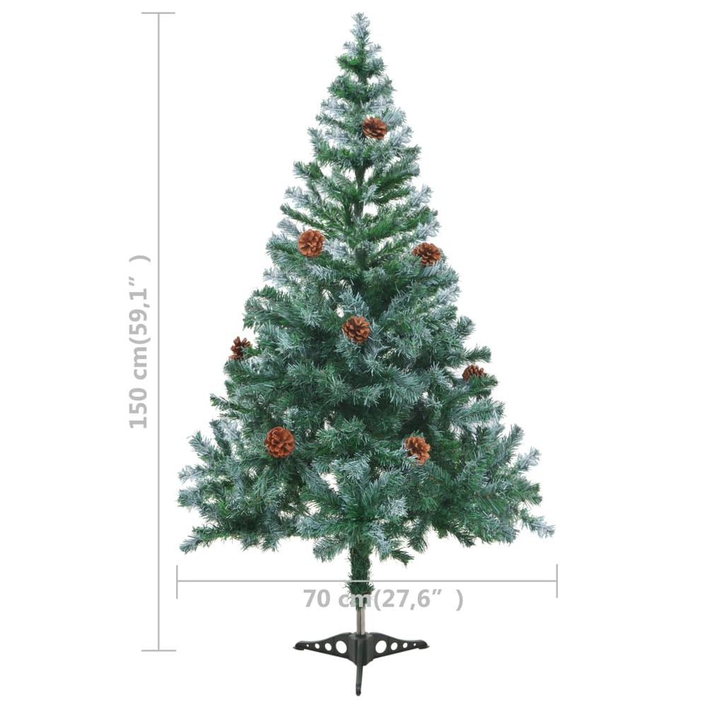 vidaXL Frosted Christmas Tree with Pinecones 59.1", 60177. Picture 7