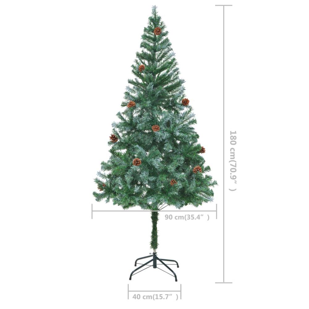 vidaXL Artificial Christmas Tree with Pinecones 70.9". Picture 7