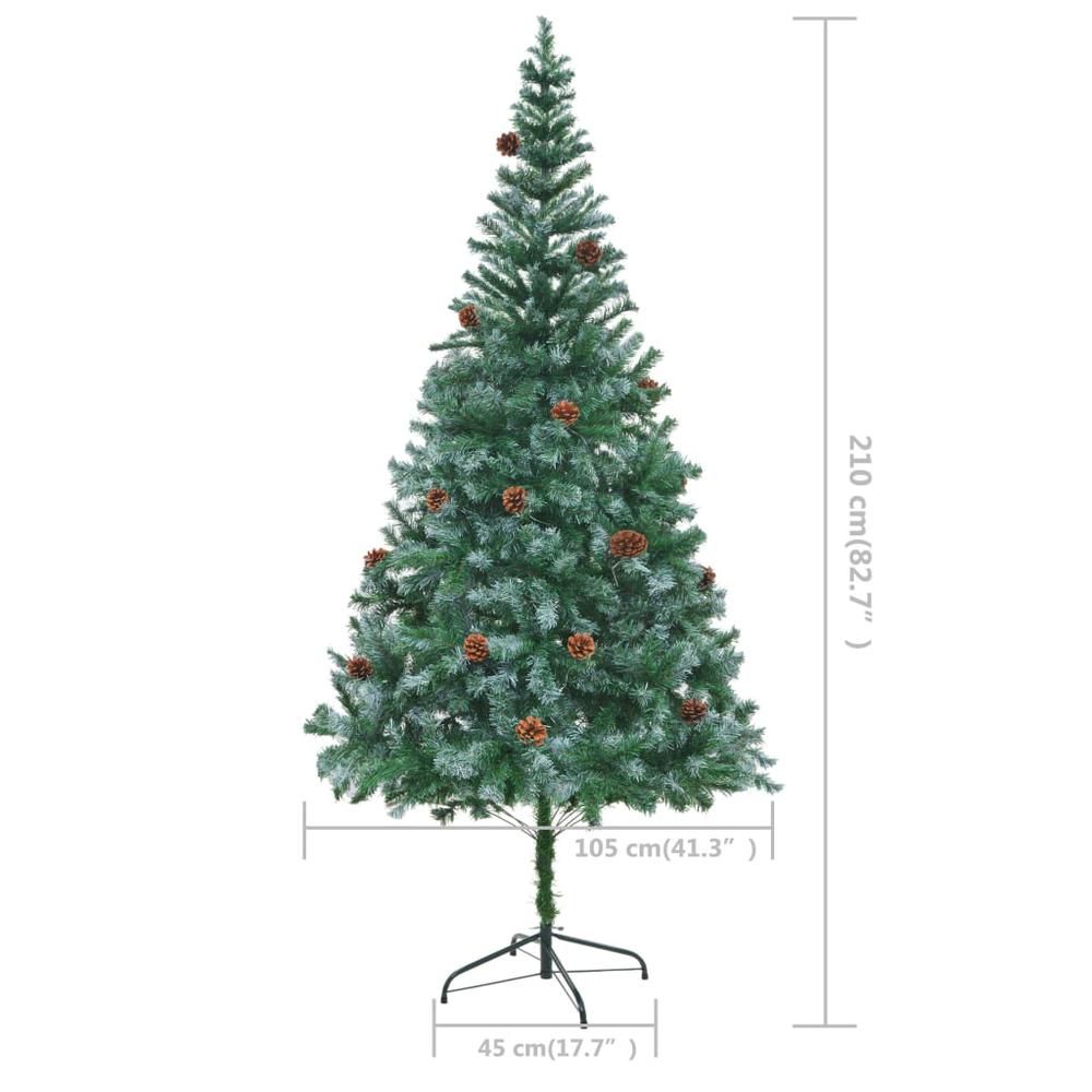 vidaXL Artificial Christmas Tree with Pinecones 82.7". Picture 7