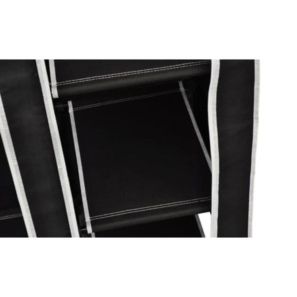vidaXL Folding Wardrobe Black 43" x 18" x 69", 60719. Picture 6