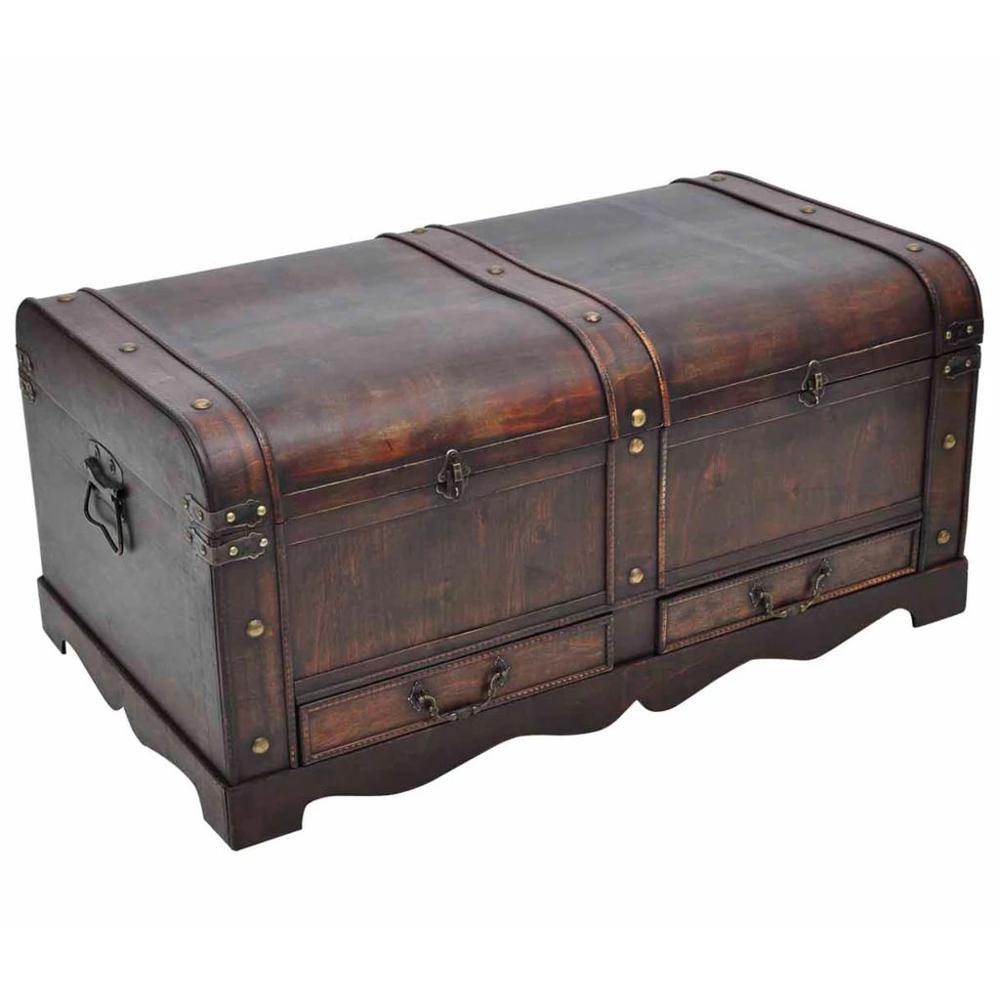vidaXL Wooden Treasure Chest Large Brown, 60797. Picture 2