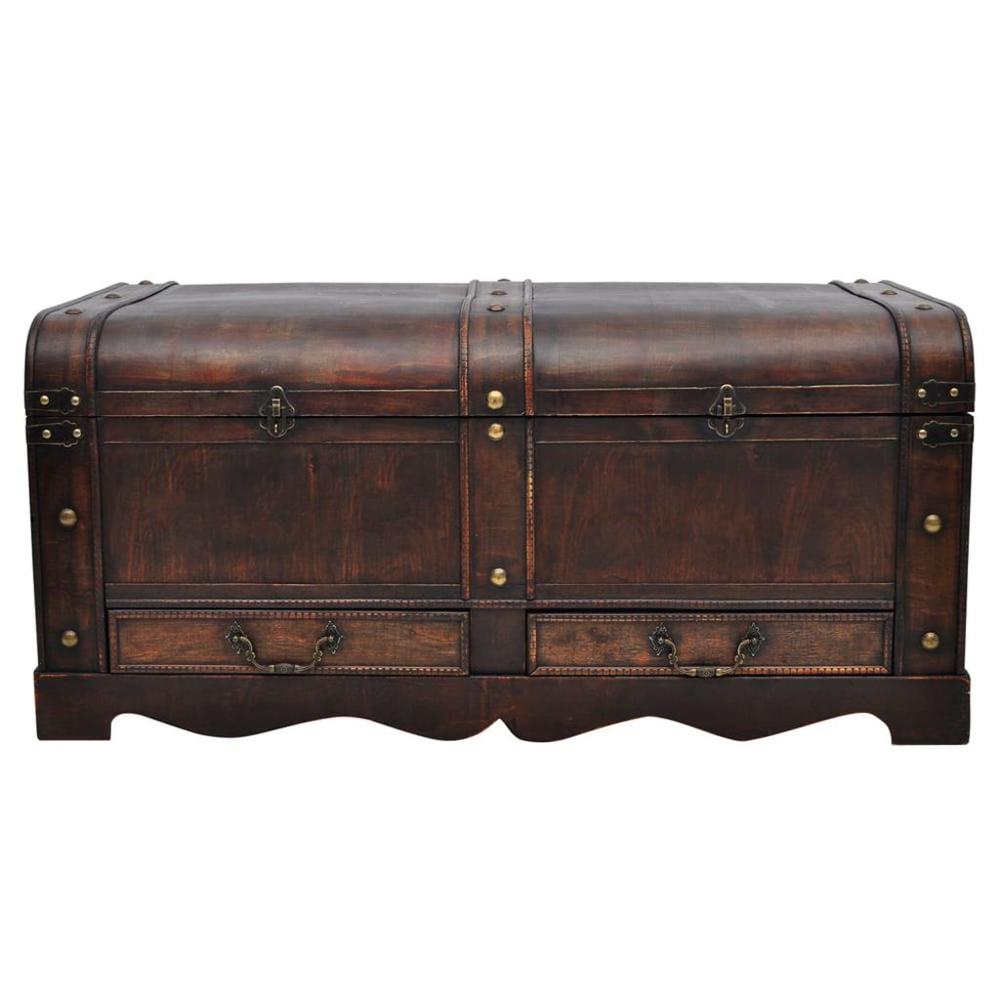 vidaXL Wooden Treasure Chest Large Brown, 60797. Picture 4