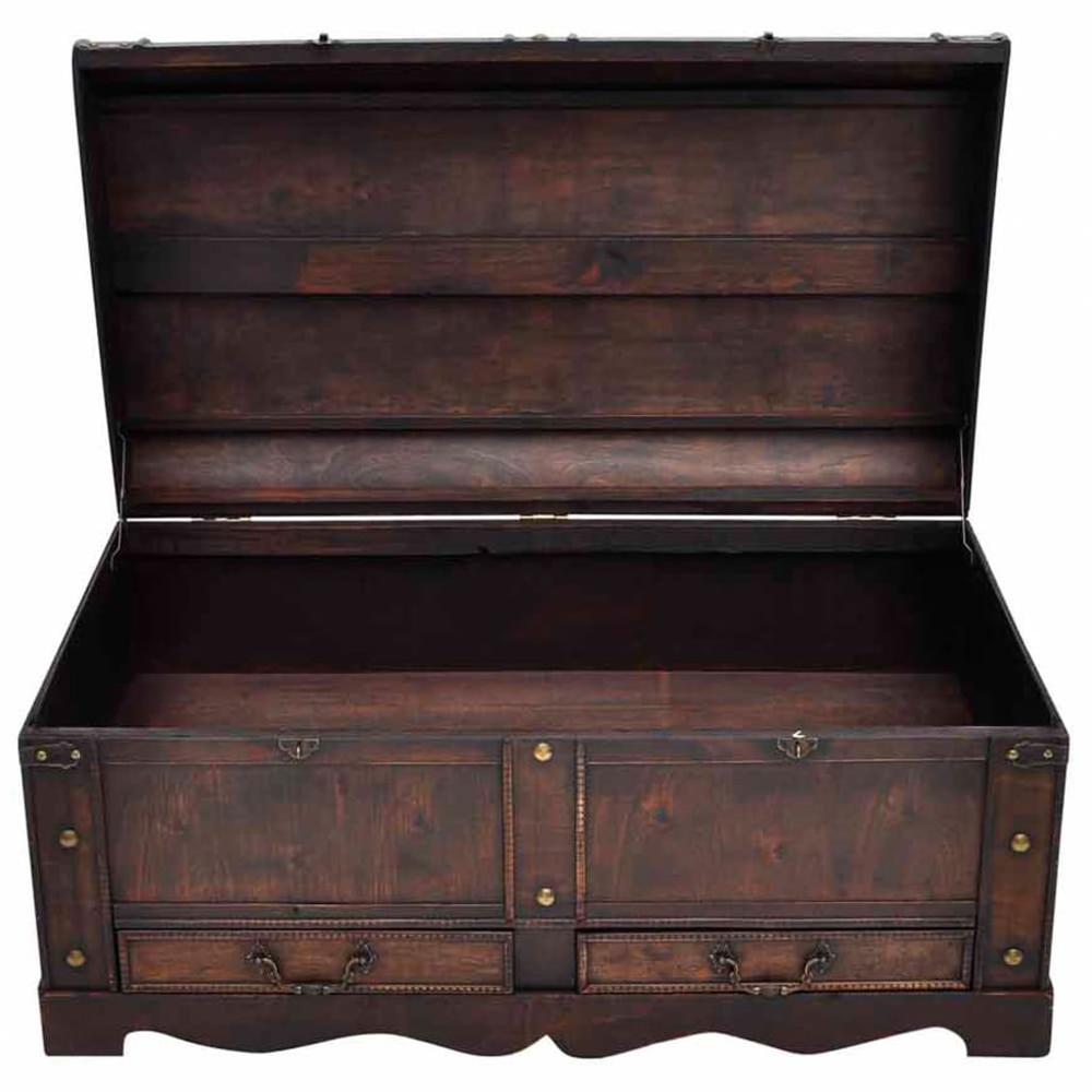 vidaXL Wooden Treasure Chest Large Brown, 60797. Picture 7