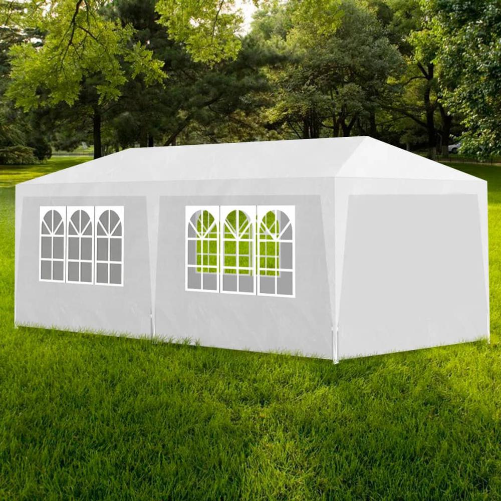 vidaXL Party Tent 10'x20' White, 90336. Picture 1