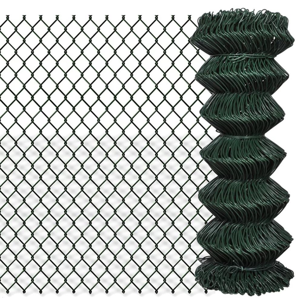 vidaXL Chain Link Fence Steel 3' 3"x82' Green, 140349. The main picture.