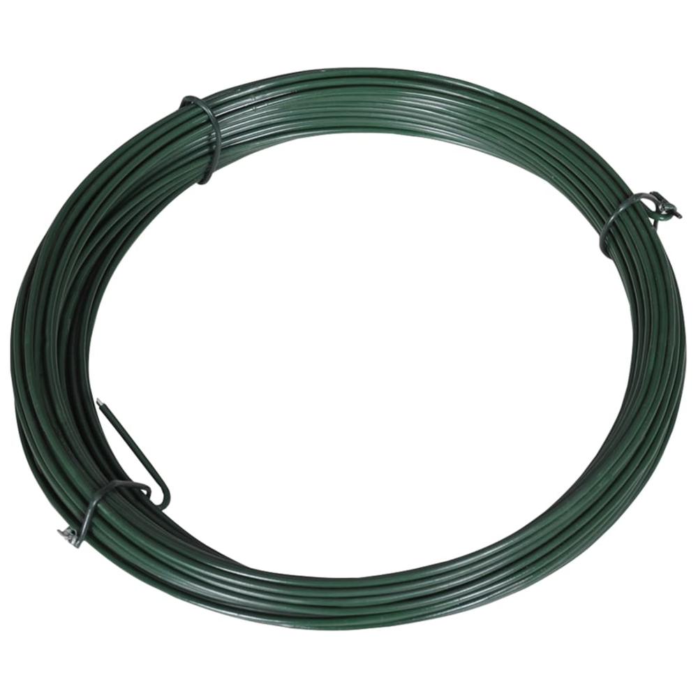 vidaXL Fence Binding Wire 82' 0.06"/0.08" Steel Green, 140368. Picture 1