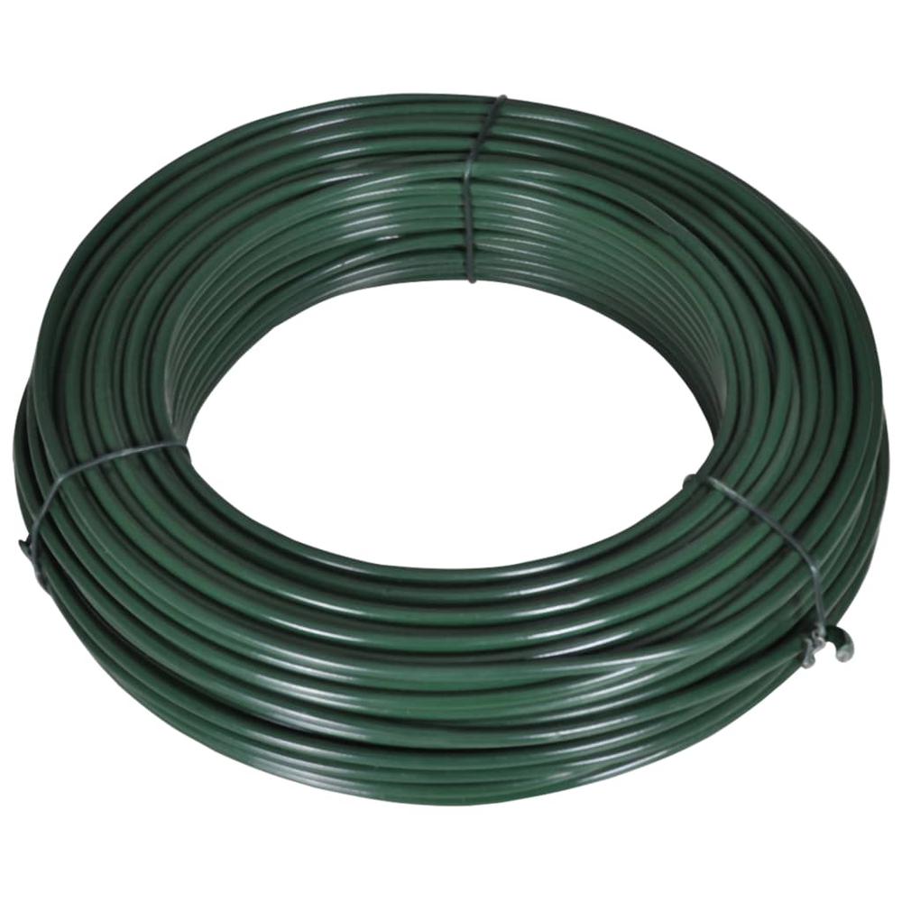 vidaXL Fence Span Wire 262.5' 0.08"/0.12" Steel Green, 140369. Picture 1