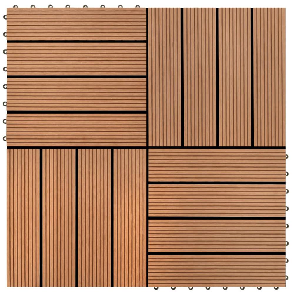 WPC Tiles 11.8"x11.8" 11 pcs 11 ftÂ² Brown, 40825. Picture 1