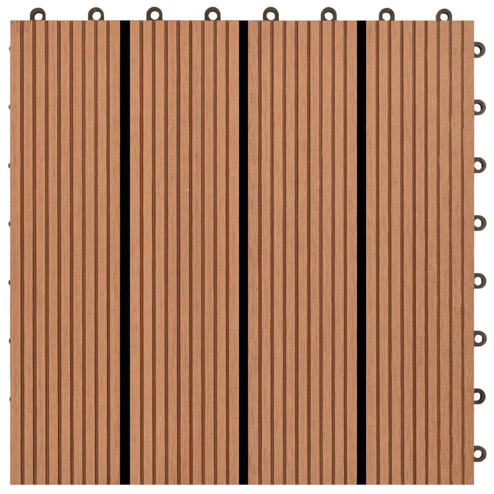 WPC Tiles 11.8"x11.8" 11 pcs 11 ftÂ² Brown, 40825. Picture 4