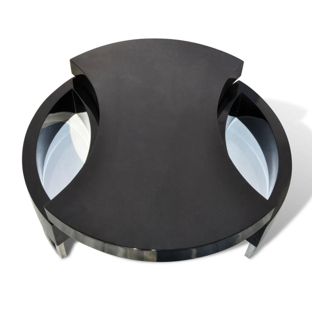 vidaXL Coffee Table Shape-Adjustable High Gloss Black, 240425. Picture 3