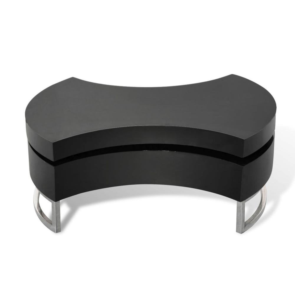 vidaXL Coffee Table Shape-Adjustable High Gloss Black, 240425. Picture 5