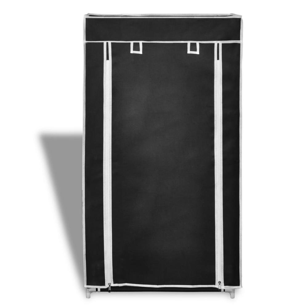 Fabric Shoe Cabinet with Cover 23" x 11" x 42" Black, 240503. Picture 2