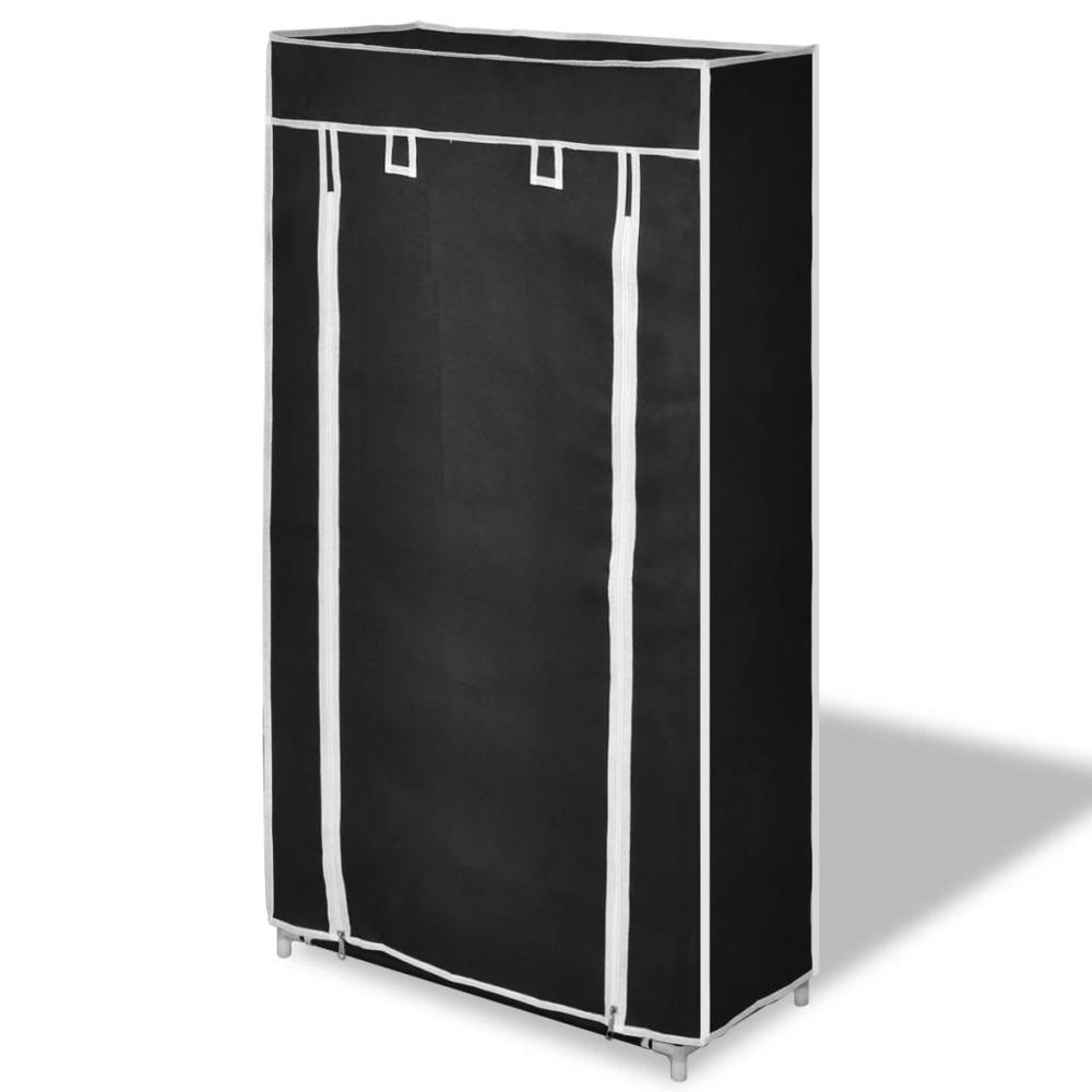 Fabric Shoe Cabinet with Cover 23" x 11" x 42" Black, 240503. Picture 3