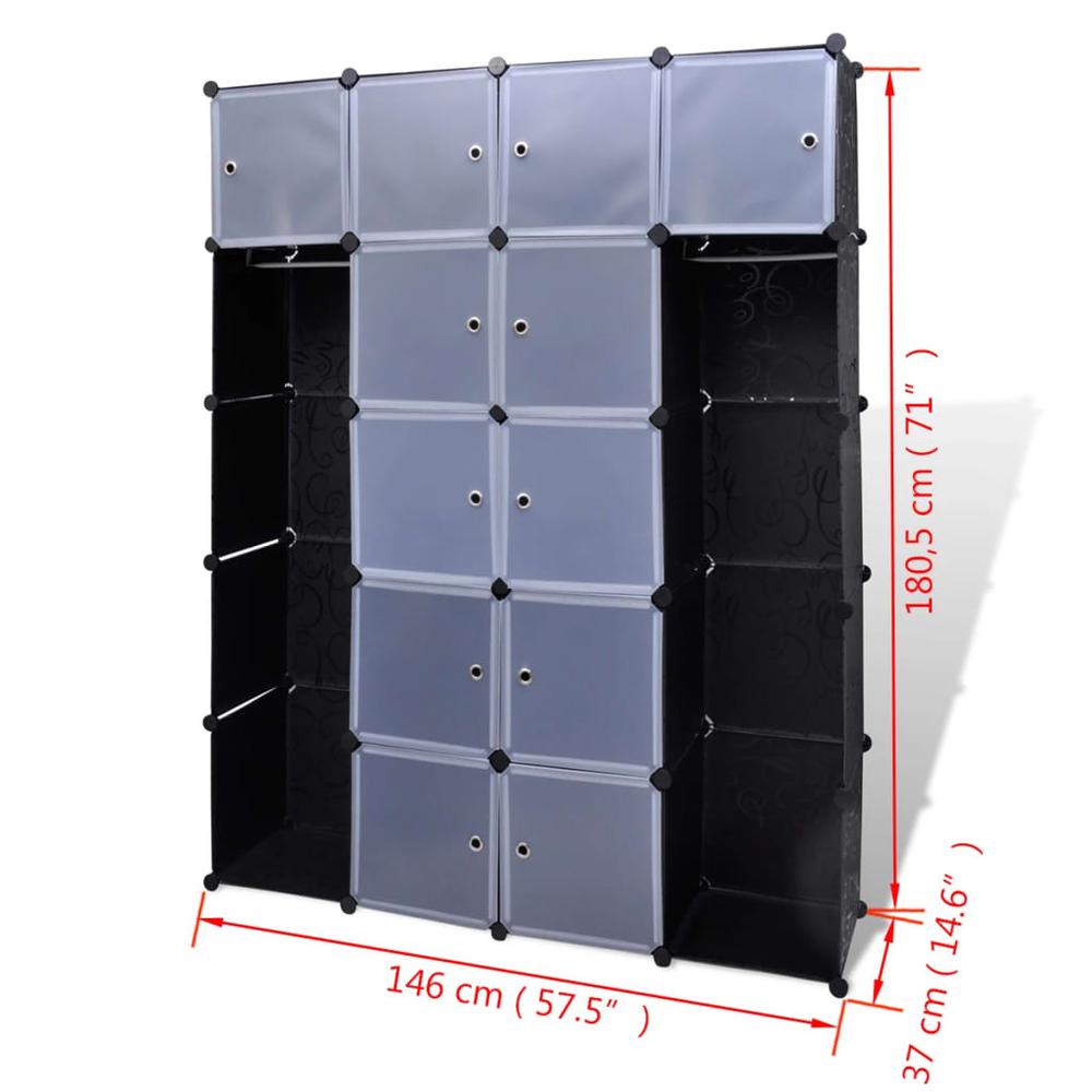 Modular Cabinet with 14 Compartments 14.6"x57.5"x71", 240499. Picture 6