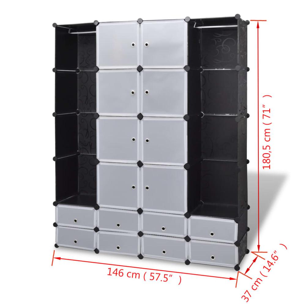 Modular Cabinet with 18 Compartments 14.6"x57.5"x71", 240501. Picture 7