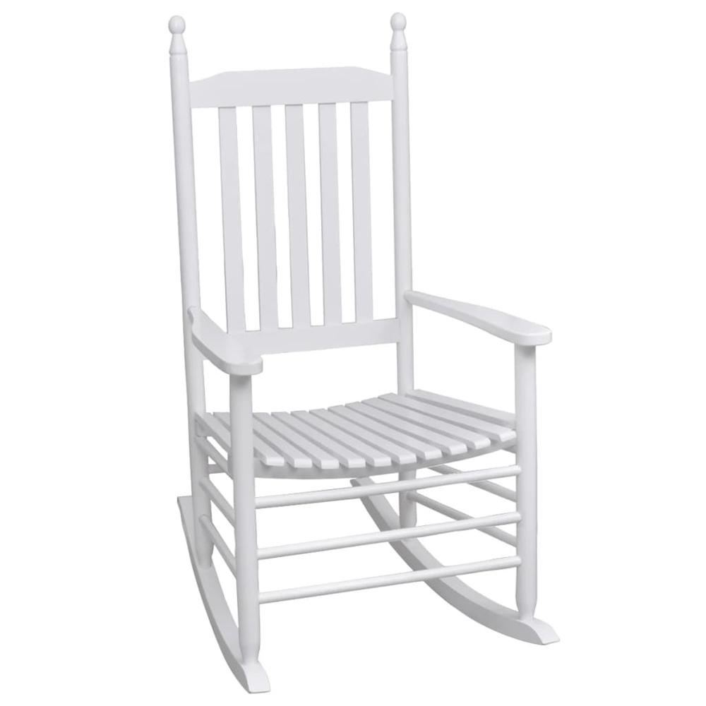 vidaXL Rocking Chair with Curved Seat White Wood, 40858. The main picture.