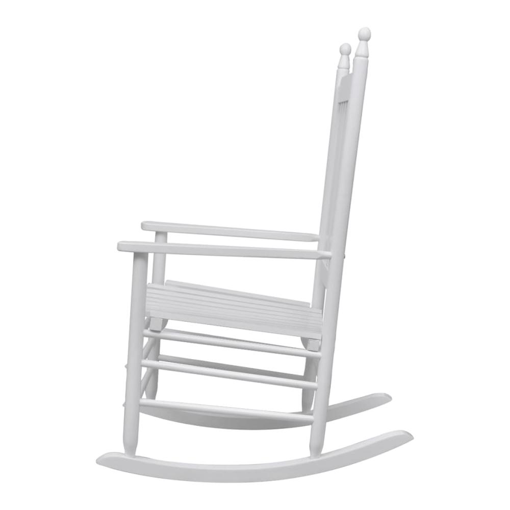 vidaXL Rocking Chair with Curved Seat White Wood, 40858. Picture 2