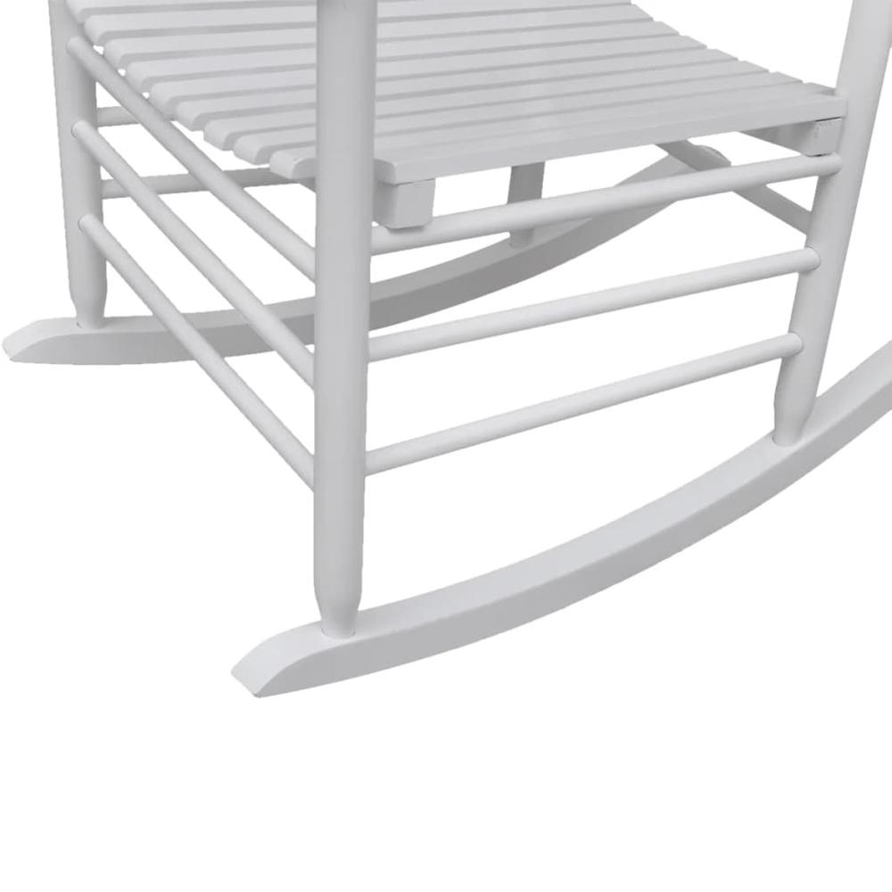 vidaXL Rocking Chair with Curved Seat White Wood, 40858. Picture 3
