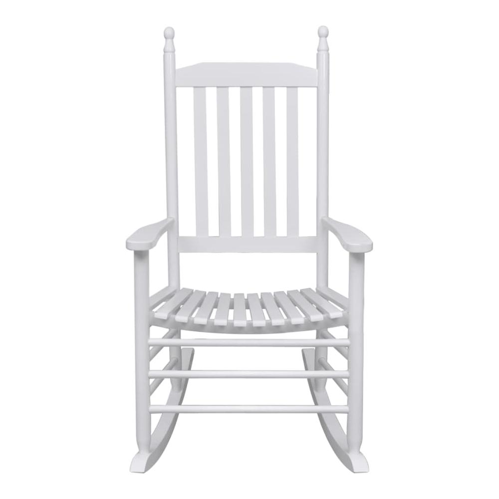 vidaXL Rocking Chair with Curved Seat White Wood, 40858. Picture 4