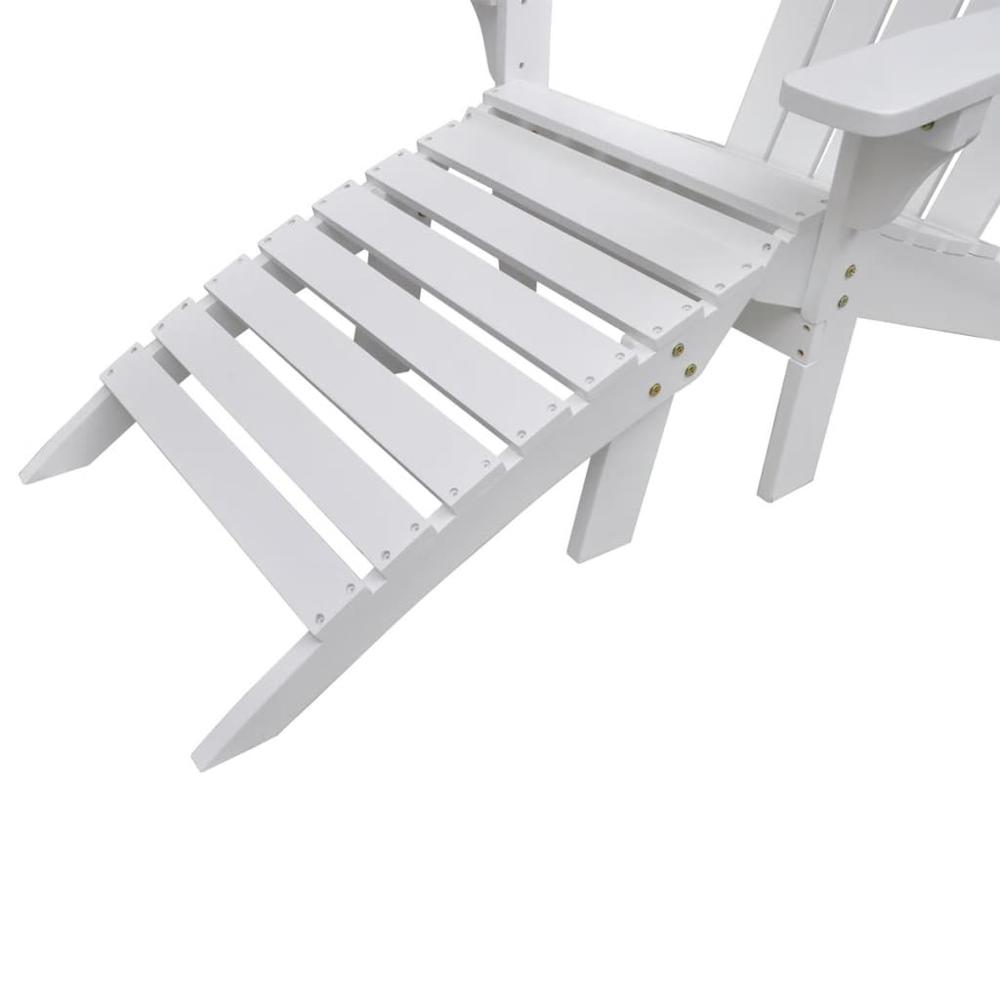 vidaXL Garden Chair with Ottoman Wood White, 40859. Picture 5