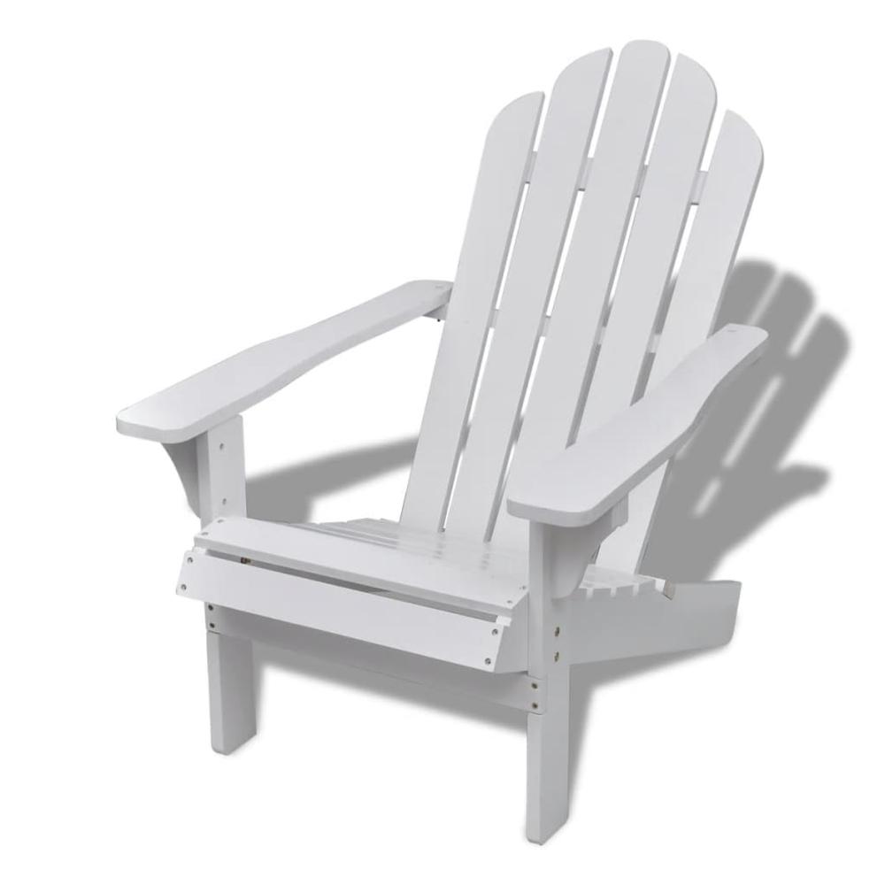 vidaXL Garden Chair with Ottoman Wood White, 40859. Picture 8