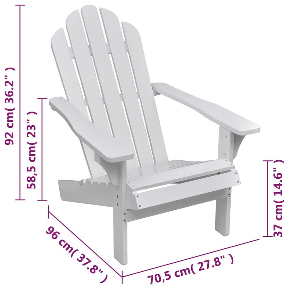 vidaXL Garden Chair with Ottoman Wood White, 40859. Picture 9