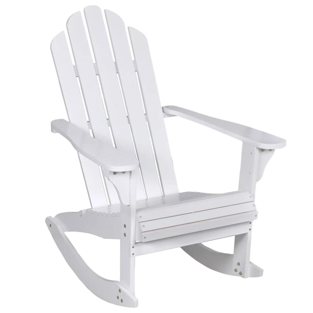 vidaXL Garden Rocking Chair Wood White, 40861. Picture 1