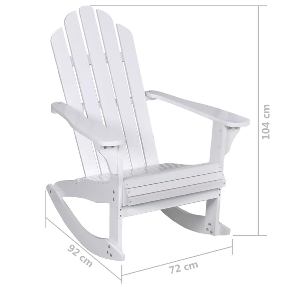 vidaXL Garden Rocking Chair Wood White, 40861. Picture 6