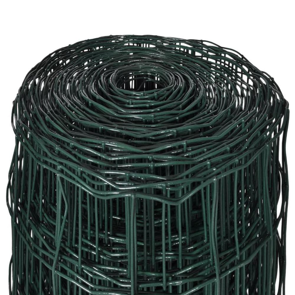 vidaXL Euro Fence Steel 32.8ft x 2.6ft Green, 140572. Picture 4