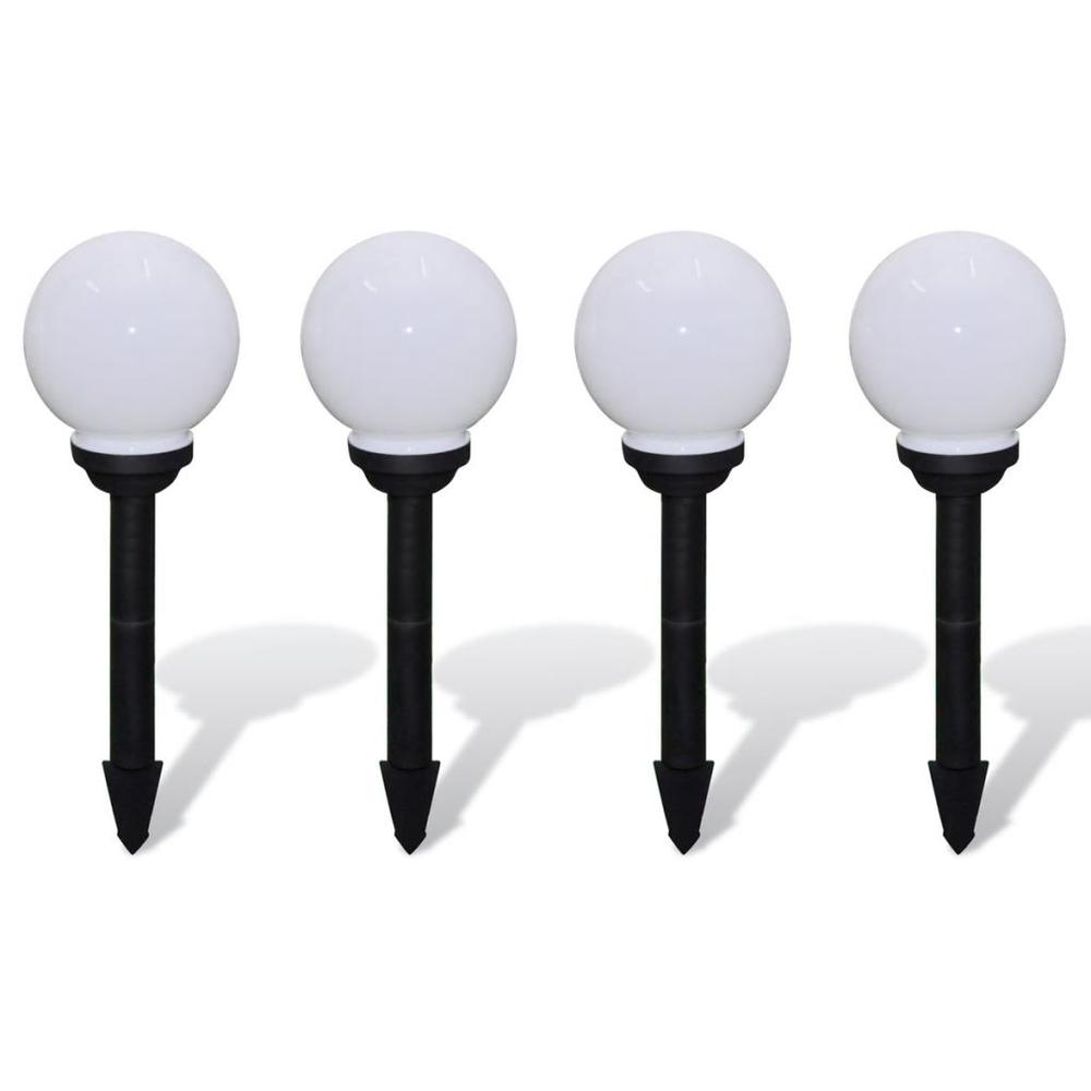 vidaXL Outdoor Path Garden Solar Lamp Solar Ball Light LED 5.9" 4pcs with Ground Spike 0863. Picture 2