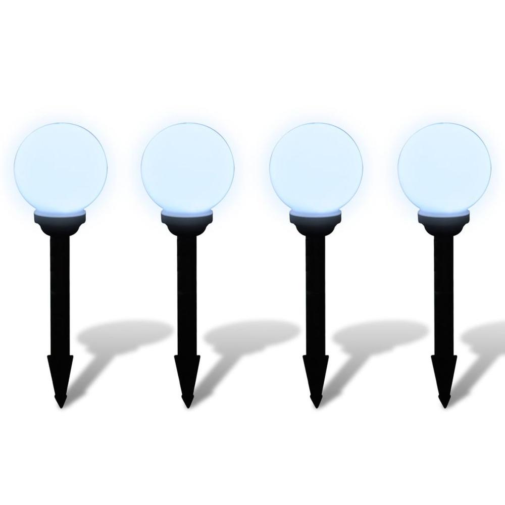 vidaXL Outdoor Path Garden Solar Lamp Solar Ball Light LED 5.9" 4pcs with Ground Spike 0863. Picture 3