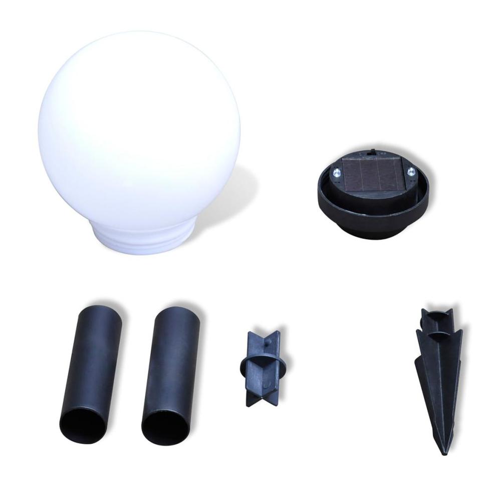 vidaXL Outdoor Path Garden Solar Lamp Solar Ball Light LED 5.9" 4pcs with Ground Spike 0863. Picture 5