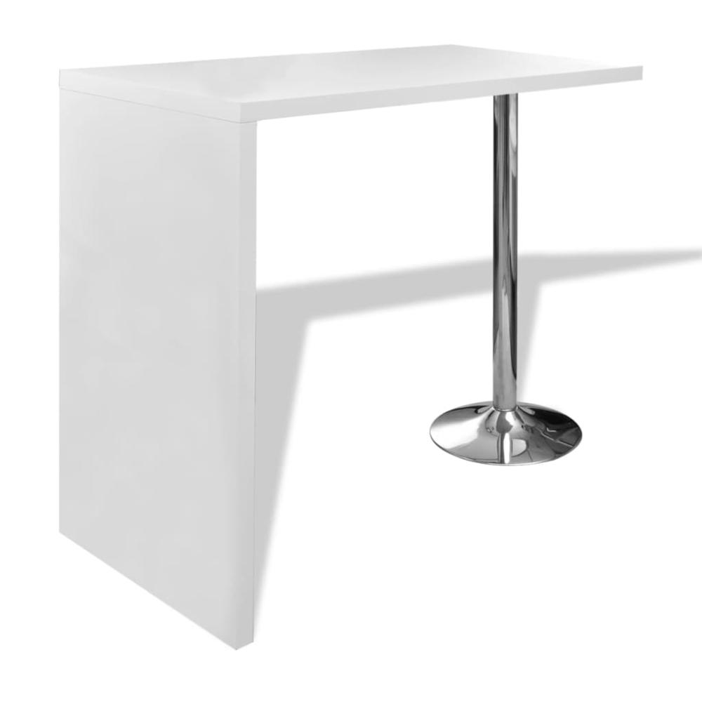 vidaXL Bar Table MDF with 1 Steel Leg High Gloss White, 240819. Picture 2
