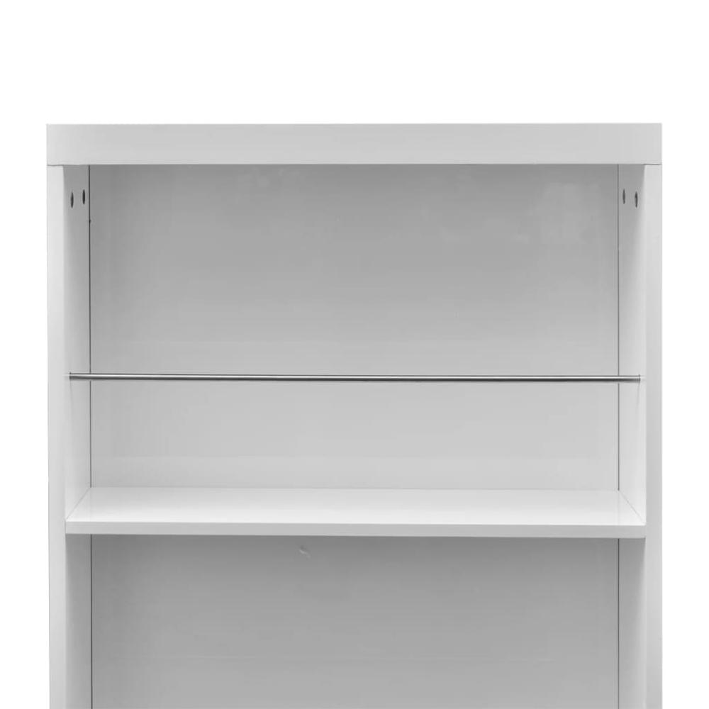 vidaXL Bar Table MDF with Wine Rack High Gloss White, 240820. Picture 5