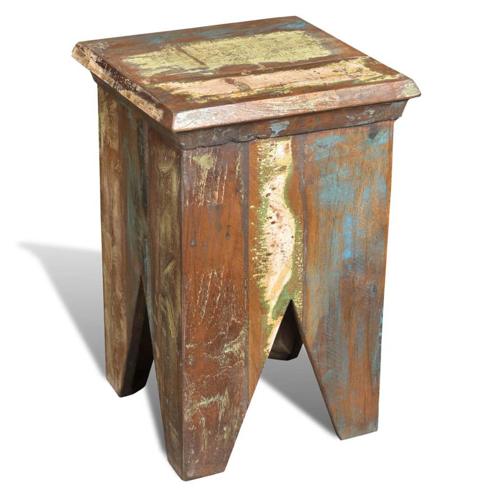 vidaXL Stool Solid Reclaimed Wood, 240951. Picture 1