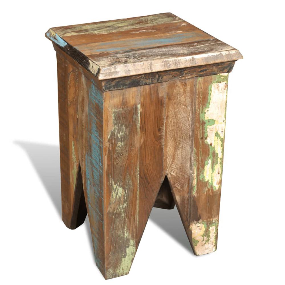 vidaXL Stool Solid Reclaimed Wood, 240951. Picture 2
