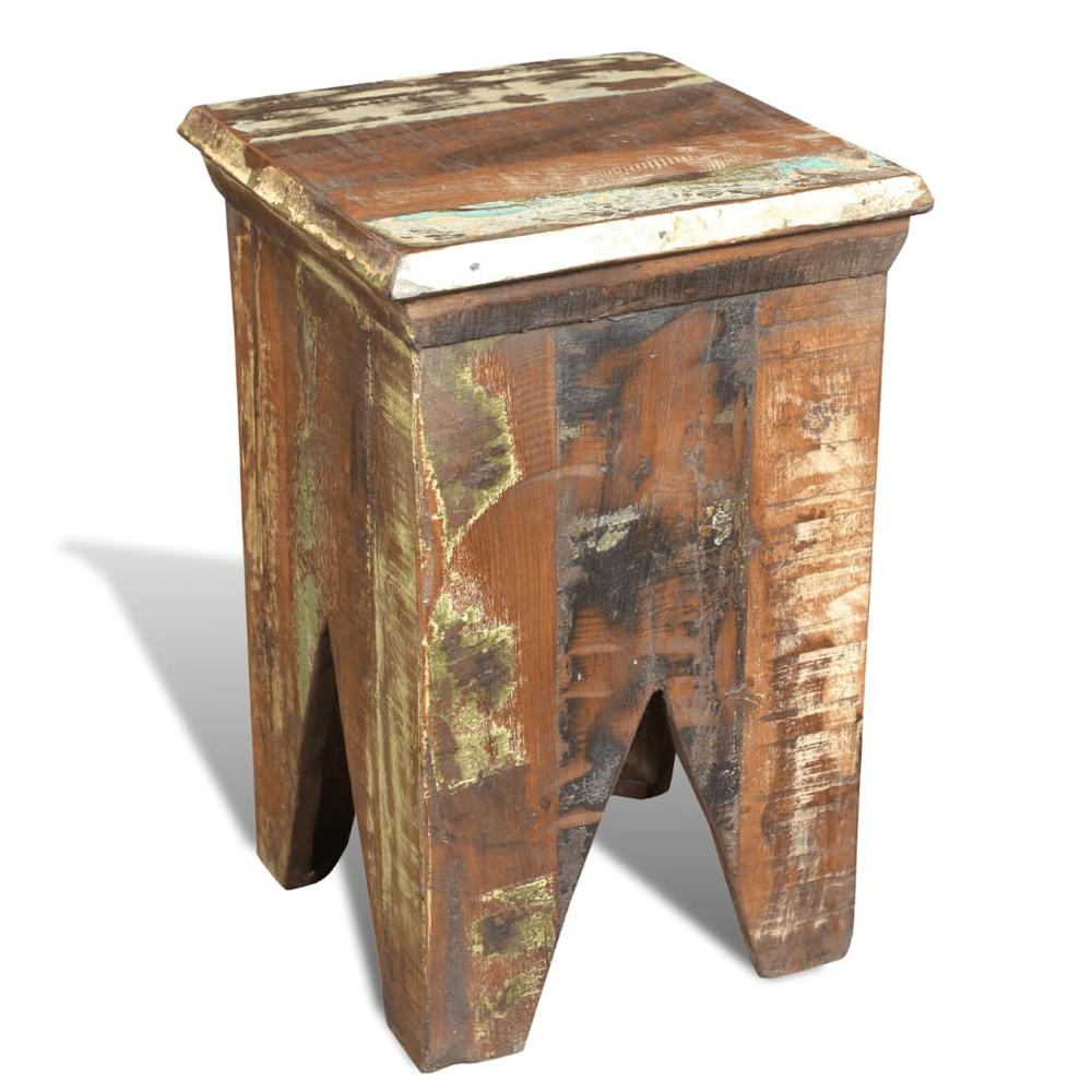 vidaXL Stool Solid Reclaimed Wood, 240951. Picture 3