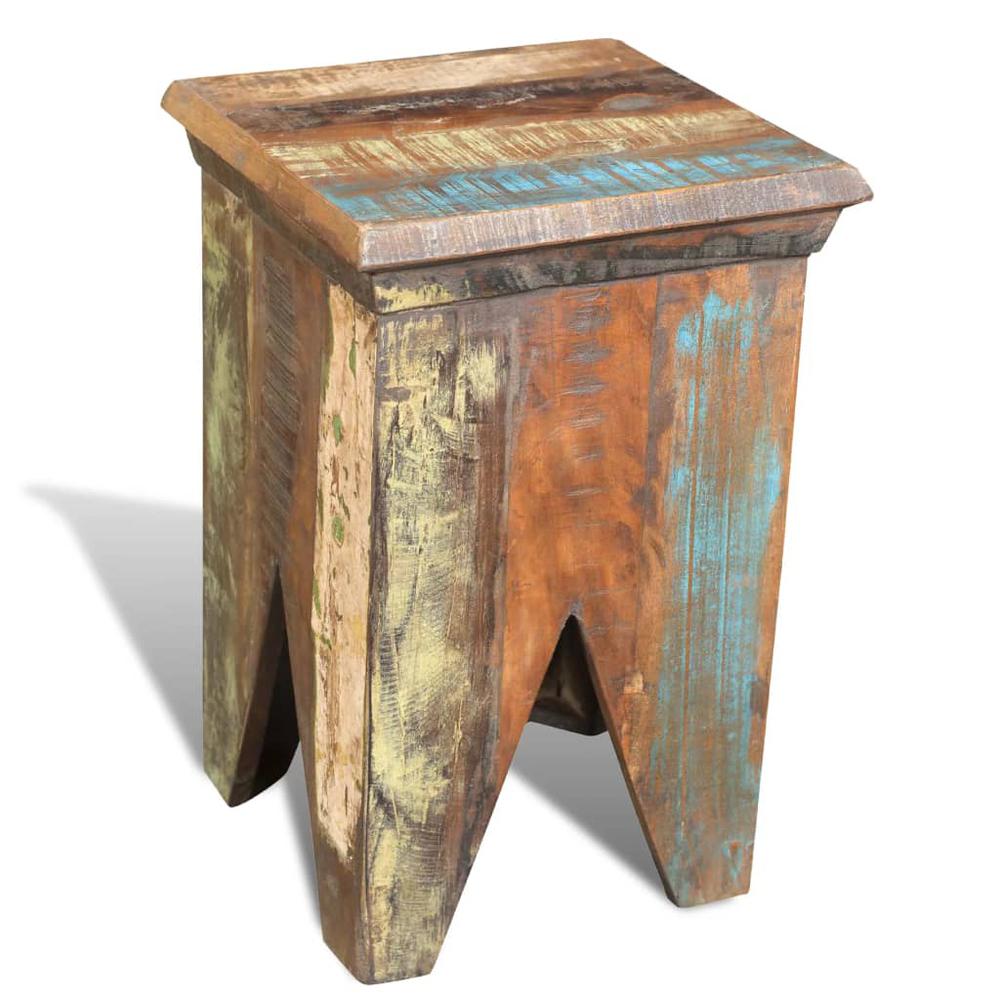 vidaXL Stool Solid Reclaimed Wood, 240951. Picture 4