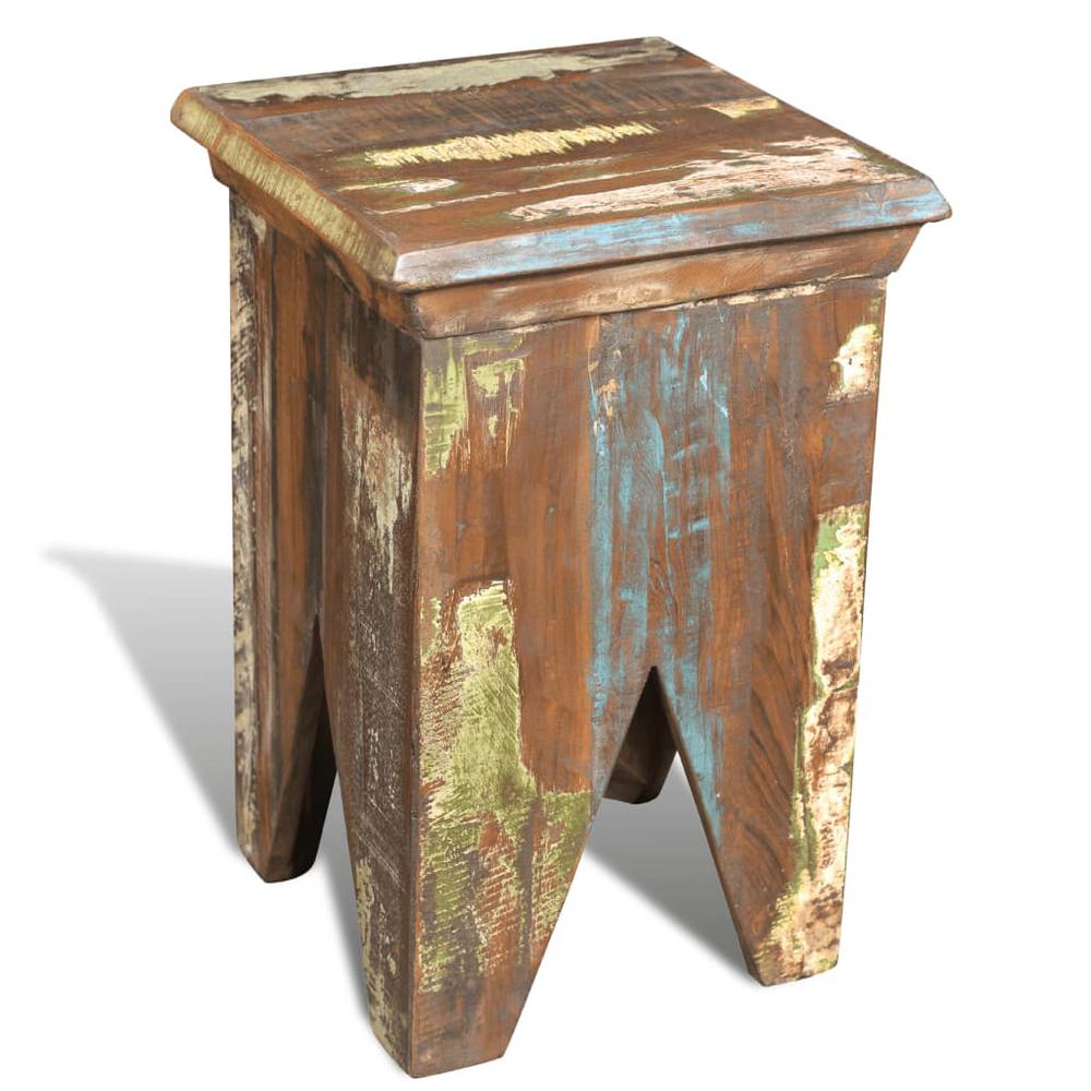 vidaXL Stool Solid Reclaimed Wood, 240951. Picture 5
