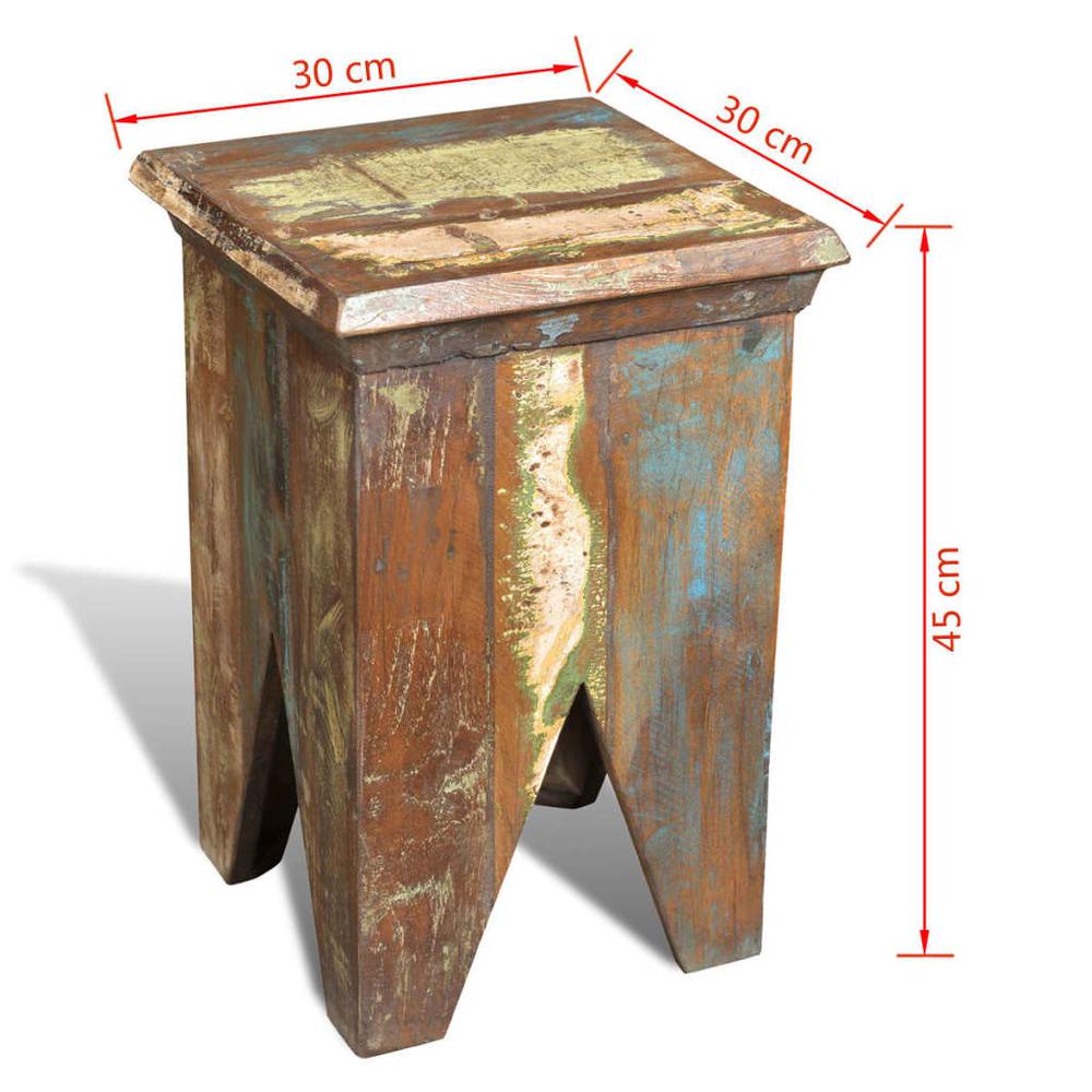 vidaXL Stool Solid Reclaimed Wood, 240951. Picture 7