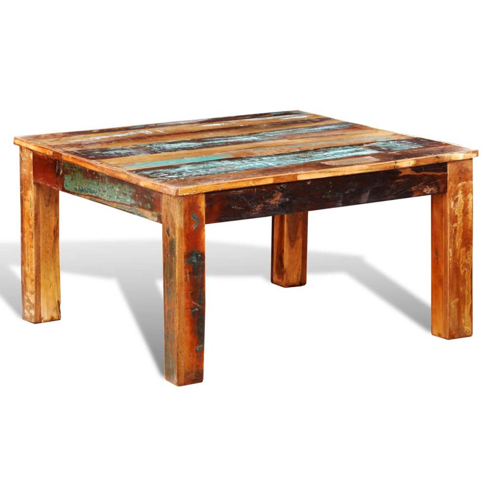 vidaXL Coffee Table Square Reclaimed Wood, 240959. Picture 2