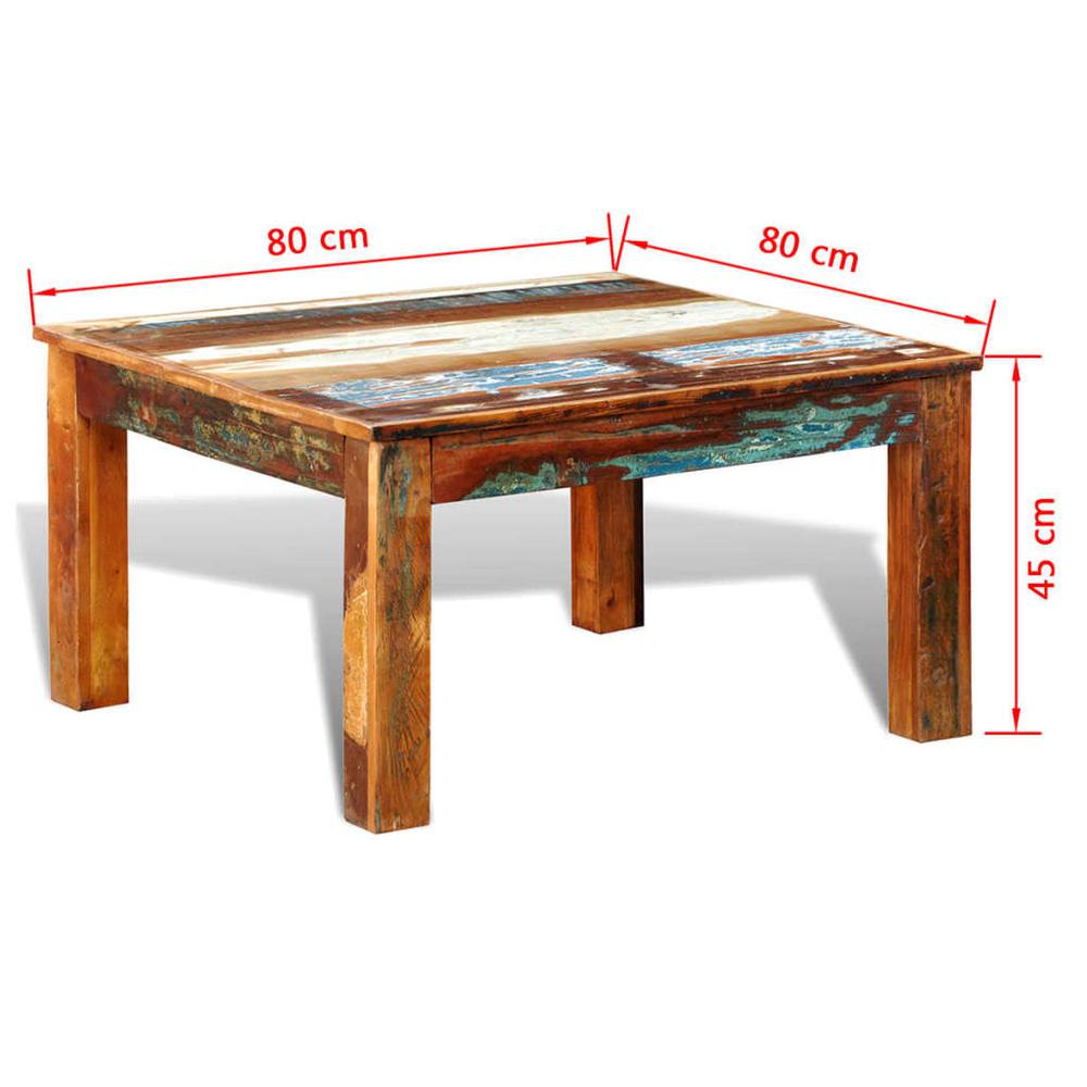vidaXL Coffee Table Square Reclaimed Wood, 240959. Picture 6