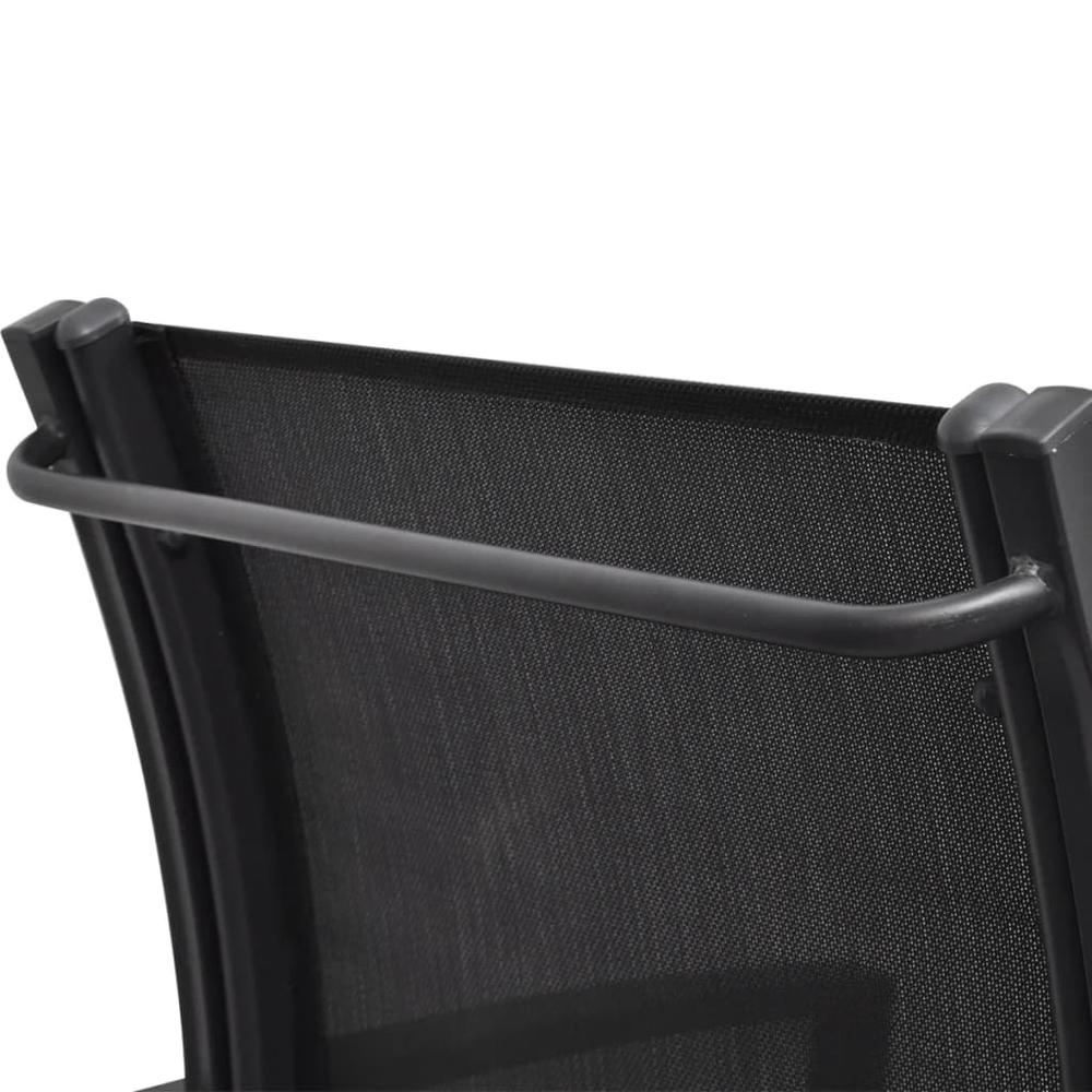 2 Seater Patio Bench 51.6" Steel and Textilene Black. Picture 5