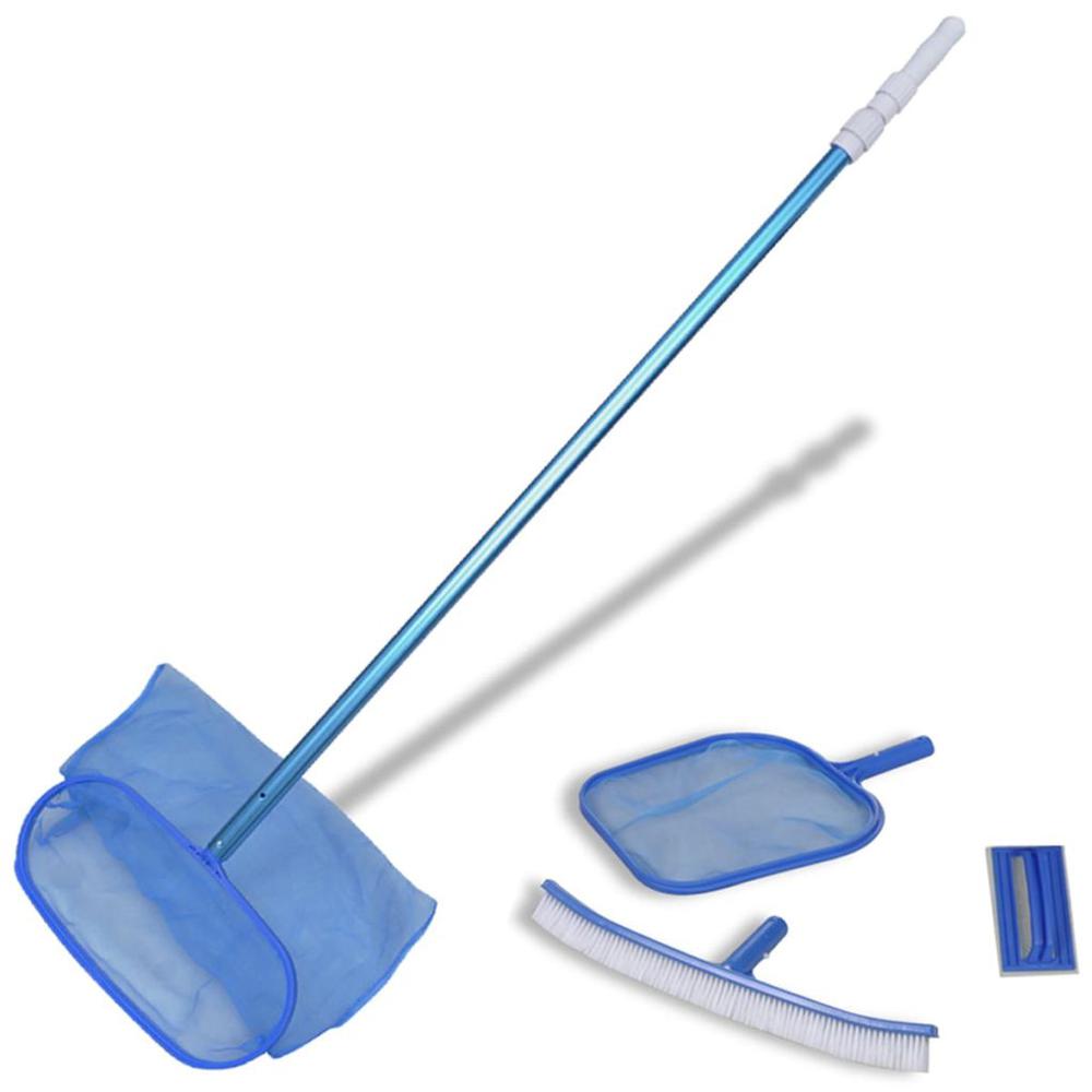 Pool Cleaning Set Brush 2 Leaf Skimmers 1 Telescopic Pole, 90505. Picture 1