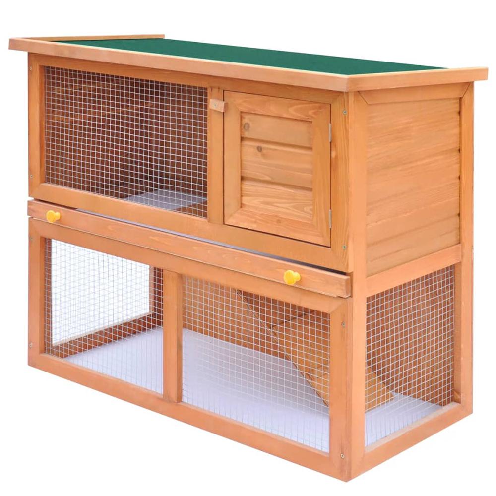 Outdoor Rabbit Hutch Small Animal House Pet Cage 1 Door Wood, 170158. Picture 1