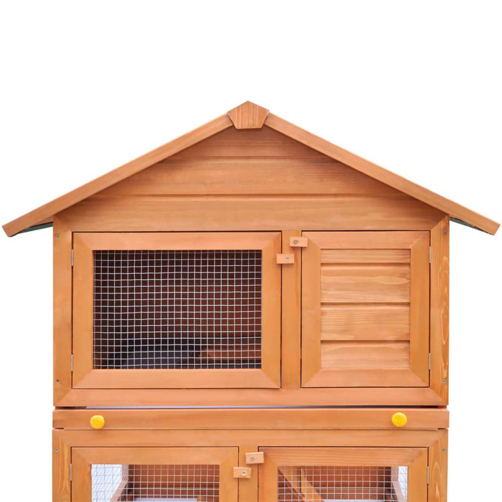 Outdoor Rabbit Hutch Small Animal House Pet Cage 3 Layers Wood, 170161. Picture 4