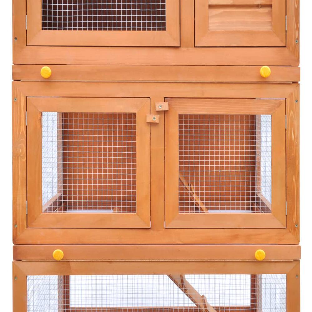 Outdoor Rabbit Hutch Small Animal House Pet Cage 3 Layers Wood, 170161. Picture 5