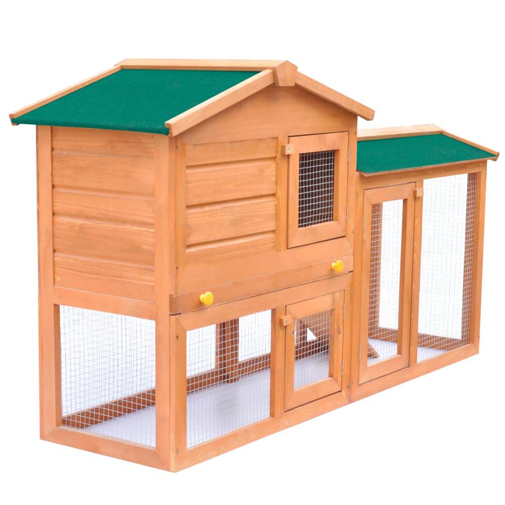 Outdoor Large Rabbit Hutch Small Animal House Pet Cage Wood, 170162. Picture 2