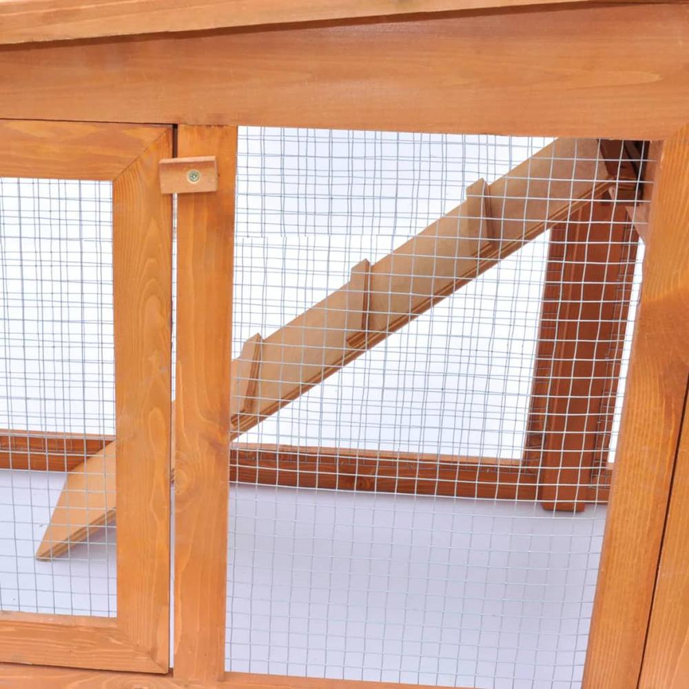 Large Rabbit Hutch Small Animal House Pet Cage with 2 Runs Wood, 170163. Picture 5